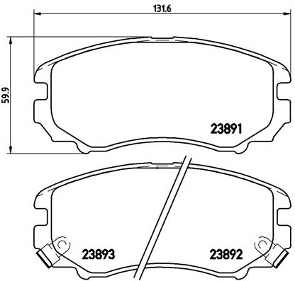 КОЛОДКИ ТОРМОЗНЫЕ ПЕРЕДНИЕ (HYUNDAI :ELANTRA 95>05-MATRIX 01>10-SONATA 96>98 SSANGYOUNG KORANDO 98>06)
