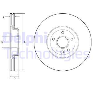 ДИСК ТОРМОЗНОЙ ПЕРЕДНИЙ CONNECT 12 > FOCUS III 11>15 KUGA 12>14 VOLVO V40 T2-T3-T4-T5 C30 &nbsp;06>12 C70 II 07>12 S40 II 05>12 V50 04>