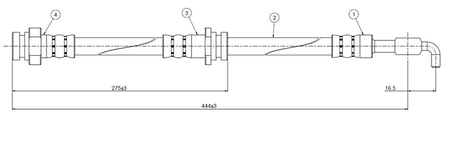 ШЛАНГ ТОРМОЗНОЙ  ПЕРЕДНИЙ 323 BF-BW 85-89