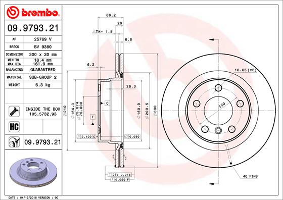 ДИСК ТОРМОЗНОЙ ЗАДНИЙ ЗАКРЫТЫЙ ВЕНТИЛИРУЕМЫЙ  (BMW F20-F30-F32-F36)