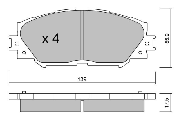 КОЛОДКИ ТОРМОЗНЫЕ  ДИСК ПЕРЕДНИЙ COROLLA AURIS 1.33-1.6 (2007-2012)