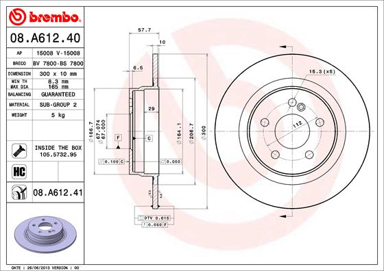 ДИСК ТОРМОЗНОЙ ЗАДНИЙ MERCEDES W204 S204 C204 C207 A207