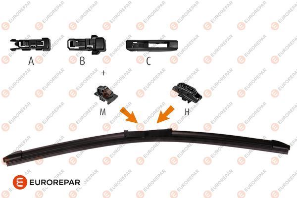 ЩЕТКА СТЕКЛООЧИСТИТЕЛЯ ПЛОСКАЯ L400 HOOK + U + M + ПРАВАЯ