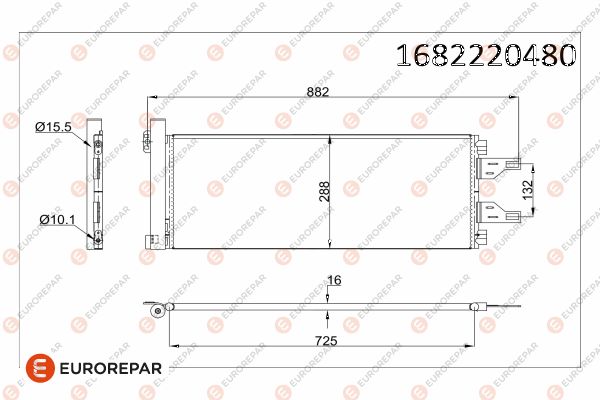 РАДИАТОР КОНДИЦИОНЕРА (KONDENSER) BOXER III-JUMPER III 2.2HDI-3.0HDI DUCATO III (С СУШИЛКОЙ)