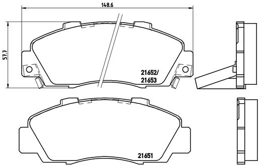 КОЛОДКИ ТОРМОЗНЫЕ ПЕРЕДНИЕ-(HONDA ACCORD 98>02CRV 97>01HRV 99>)