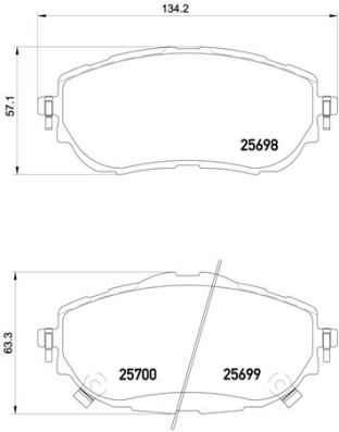 КОЛОДКИ ТОРМОЗНЫЕ ПЕРЕДНИЕ-(TOYOTA COROLLA 2013>2015-AURIS 2013>2015-COROLLA 17>19)