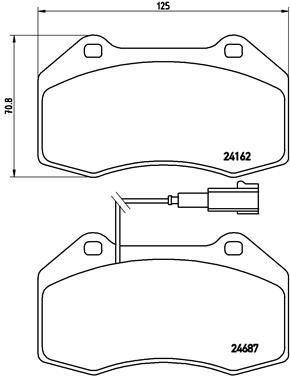 КОЛОДКИ ТОРМОЗНЫЕ ПЕРЕДНИЕ 24687 (FIAT GRANDE PUNTO 1.4 12.07-) Low-Met