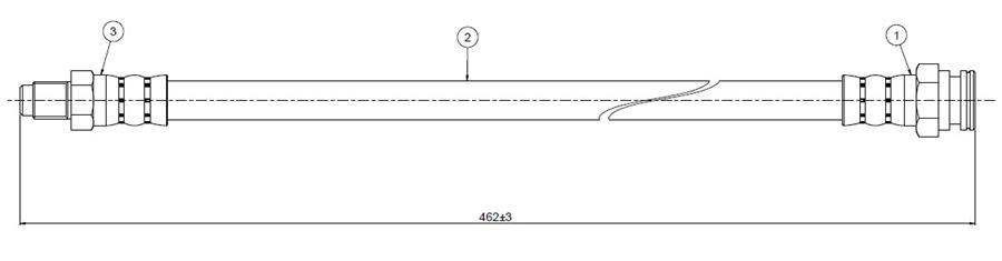 ШЛАНГ ТОРМОЗНОЙ  ПЕРЕДНИЙ BX 82-93