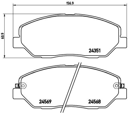 КОЛОДКИ ТОРМОЗНЫЕ ПЕРЕДНИЕ-(HYUNDAI SANTAFE 06>10 SANTAFE 15>-H350 2.5 CRDI-KIA SORENTO 11>