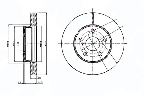 ДИСК ТОРМОЗНОЙ ПЕРЕДНИЙ TOYOTA HILUX 04=> (275x28x62x59x5DLx AIR)