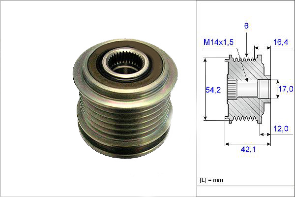 ШКИВ ГЕНЕРАТОРА VOLVO S40 1.6D 2.0D (04-12) C30 1.6D (06-12) V70 2.0D (07-15) V50 (06-12) C70