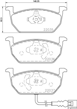 КОЛОДКИ ТОРМОЗНЫЕ ПЕРЕДНИЕ KABLOLU (VW GOLF 13-&nbsp; AUDI A3 13-16&nbsp; SEAT LEON 13-)