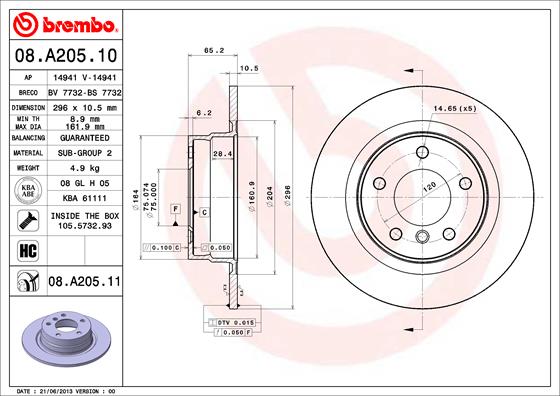ДИСК ТОРМОЗНОЙ ЗАДНИЙ BMW E87-E90-E91-1.18-3.16-3.20
