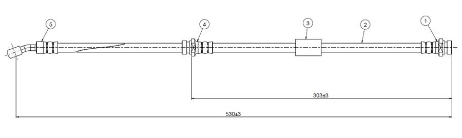 ШЛАНГ ТОРМОЗНОЙ  ПЕРЕДНИЙ Prairie M11 2.0 89-92
