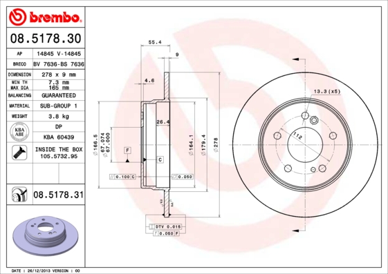 ДИСК ТОРМОЗНОЙ ЗАДНИЙ MERCEDES W202 W203 CL203 W210 C208 W124