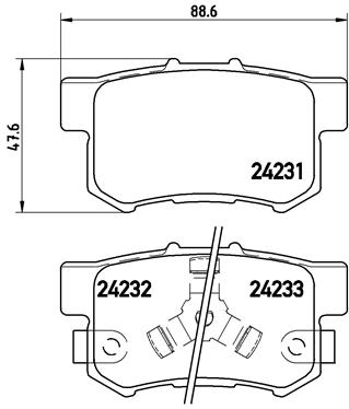КОЛОДКИ ТОРМОЗНЫЕ ЗАДНИЕ-(HONDA CRV 02>06-ACCORD 03>08)