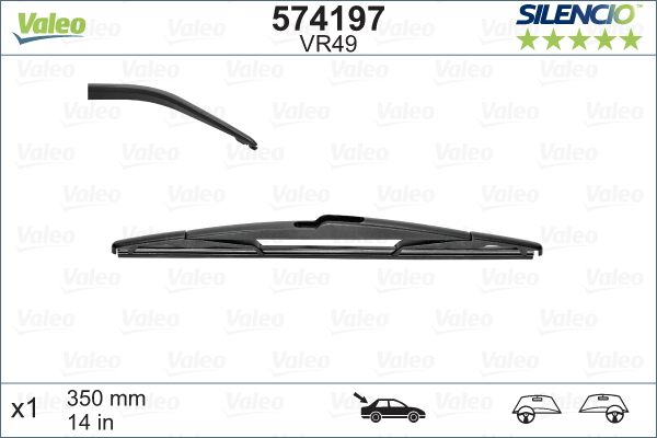 ДВОРНИК (SILENCIO) 35cm (x1) VM49 ЗАДНИЙ MGN III-KNG II