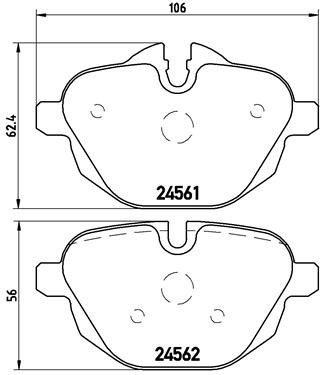 КОЛОДКИ ТОРМОЗНЫЕ ЗАДНИЕ (BMW F10-25 G11-30)2456101