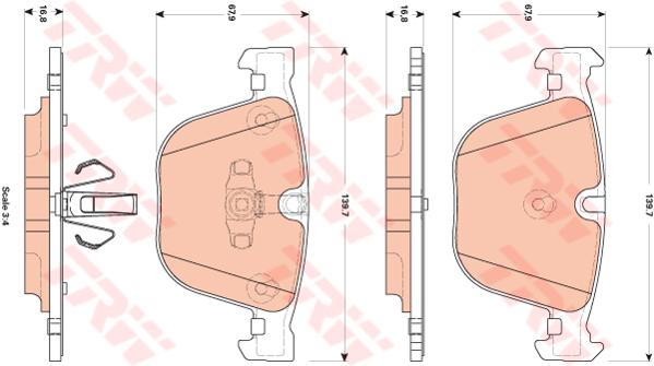 КОЛОДКИ ТОРМОЗНЫЕ  ЗАДНИЙ BMW F07 F01 F02 F03 F04