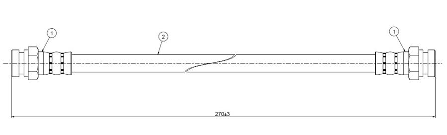 ШЛАНГ ТОРМОЗНОЙ  ПЕРЕДНИЙ L300 pick-up 87-.