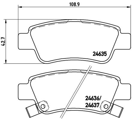 КОЛОДКИ ТОРМОЗНЫЕ ЗАДНИЕ (HONDA CRV 07>11 2.0 I-VTEC R20A - 2.2 DIZEL  CRV 12> R20A 2.0 BENZINLI
