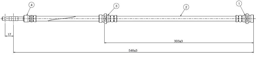 ШЛАНГ ТОРМОЗНОЙ  ПЕРЕДНИЙ 626 GC-GD 83-92