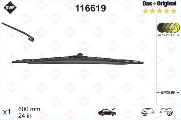 ЦИЛИНДР (SWF) 60cm (x1) SPOILERLI VECTRA C -BMW X5 406 VOLVO S60 S80 MEGAN II VANEO