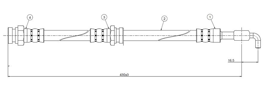 ШЛАНГ ТОРМОЗНОЙ ПЕРЕДНИЙ  323 ( C ) (F)(S) 89-98