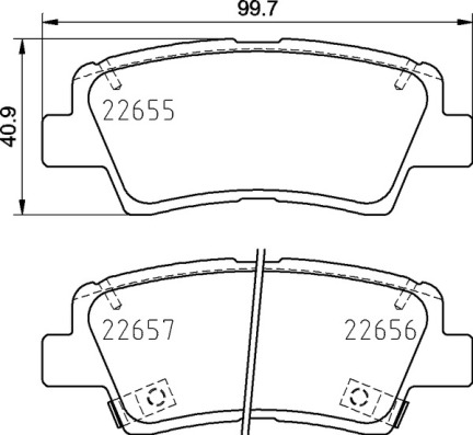 КОЛОДКИ ТОРМОЗНЫЕ ЗАДНИЕ (HYUNDAI I10 14> I20 14>-BLUE 11>-I30 12>-IONIQ 1.6GDI-TUCSON 2015>