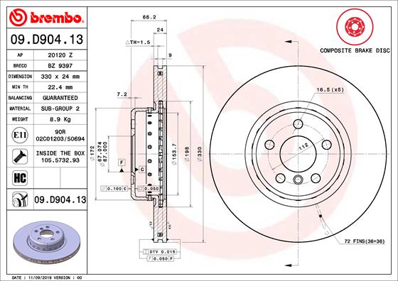ДИСК ТОРМОЗНОЙ (BMW G-010229203031 ON TEK)